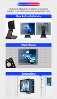 Moniteur tactile encastrable 1080P LCD 15-19 pouces, lisible en plein soleil 1000 nits, pour kiosque, montage mural, affichage industriel extérieur