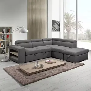 Vietnam Supplier Wholesale Modular L-shaped Sofa 5-Seaters Adjustable Modern Living Room Sectional Sofa Bed With Storage