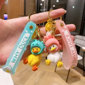 Nhà máy tùy chỉnh 2D 3D dễ thương nhân vật hoạt hình Keychain PVC động vật Keychain biểu tượng tùy chỉnh Silicone Keychain bán buôn