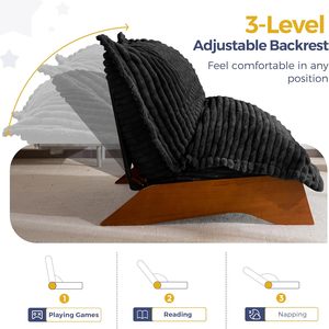 Modern 3-Position <b>Bean</b> <b>Bag</b> Chair with Removable Cover Fabric Leisure Chair for Living Room Villa Outdoor Use Soft Design - Product Image 6