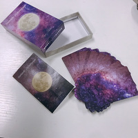 Cartes de tarot et d'oracle personnalisées avec logo imprimé, 310 g/m², motifs aléatoires univers et étoiles, cartes d'astrologie en papier - Marque