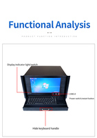 6U 14 inci layar Keyboard industri casing komputer peralatan jaringan kabinet kontrol industri Server casing All-in-one mesin