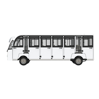Bus de tourisme électrique fermé alimenté par batterie au lithium, moteur AC 72V 7,5W, 17 places