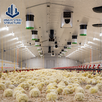 Gallinero Moderno Prefabricado con Estructura de Acero Ligero y Panel Sándwich de Acero, Edificio Agrícola con 5 Años de Garantía