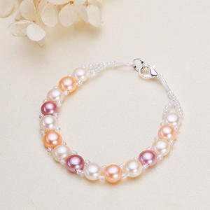 Bracelet en perles d'eau douce baroques en gros, design de tissage de perles plates, sélection en direct de Zhuji, accessoires - Product Image 3