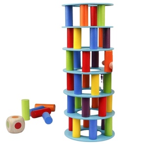 Gioco genitore-bambino Stack altezza bambini blocco di equilibrio in legno impilamento ruzzolante torre <span class=keywords><strong>Pisa</strong></span> blocchi di costruzione giocattoli - Product Image 1