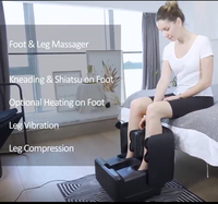 Appareil de massage des pieds et des mollets 2 en 1 avec chaleur Shiatsu Pétrissage Vibration Compression Massage pour jambes, pieds, cheville Soulagement musculaire