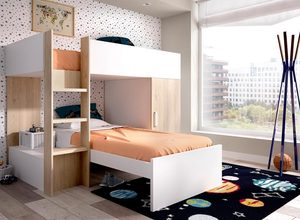 Letto a Castello Multifunzionale a Due Piani per Bambini con Armadio in Legno e Letto Estraibile per Camera <span class=keywords><strong>da</strong></span> Letto dei Ragazzi - Product Image 3