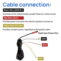 Kit de câblage pour caméra embarquée Holroadx avec boîtier à fusibles, adaptateur d'alimentation, surveillance de stationnement, accessoire DVR de voiture en laiton et PVC, pour boîte noire