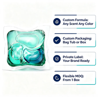 Capsules de lessive écologiques 3-en-1 du fabricant, 20g, triple compartiment, parfum Forêt Fraîche, nettoyage en profondeur, vente en gros