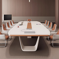 Table de conférence moderne pour bureau, largeur de 79 à 315 pouces (6,5 à 26 pieds), pour 6 à 26 personnes, avec structure en acier