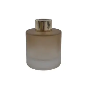Luxe 120Ml Kaki Gradiënt Ronde Reed Diffuser Glazen Fles Parfum Lege Aromatherapie