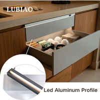 Profilé en aluminium pour tiroir de placard 10 mm ultra fin avec capteur IR intégré et canal lumineux dissimulé YB4003-31