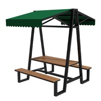 Ensemble table et chaise monobloc en fer forgé d'extérieur, design amovible, montage facile, style minimaliste moderne, usage commercial