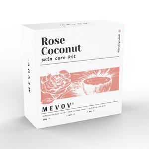 Set Perawatan Kulit Wajah Label pribadi, Set Perawatan Kulit Wajah & pemutih badan, Scrub badan Eksfoliasi + air mawar + Balsem Bibir, Set perawatan kulit - Product Image 2