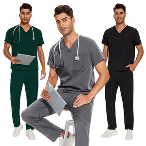Ensemble <span class=keywords><strong>de</strong></span> blouses unisexe grande taille, taille européenne, en polyester et élasthanne, tissu dobby, uniforme pour hôpital, salon <span class=keywords><strong>de</strong></span> beauté, <span class=keywords><strong>soignant</strong></span> - Product Image 1