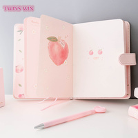 Cuaderno de Cuero PU Color Durazno con Cierre Magnético, Personalizado, de Alta Calidad para Estudiantes, Venta Caliente de Fábrica