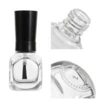Flacon de vernis à ongles transparent de 15 ml, distributeur cosmétique de 10 ml avec bouchon et pinceau