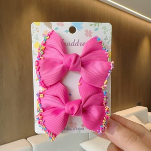 Big Double Stacked Hair <b>Bows</b> <b>Clips</b> Candy Solid Layered Hairbow Handmade Grosgrain Ribbon Hairclips Girls Hair Accessories - Product Image 4