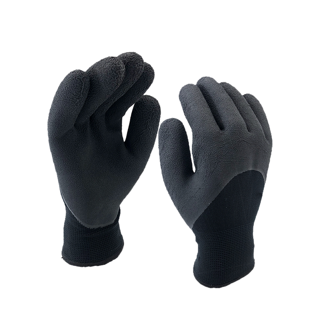 NMSHIELD Winter Gloves Latex-Coated Polyester for Cold Work Protective and Anti-Slip Handmade for Construction Application