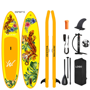 กระดานโต้คลื่นแบบพองลม Drop Stitch Surfing ขนาด 11.6 ฟุต 350 ซม. สำหรับยืนพาย เล่นเซิร์ฟ โยคะในน้ำ รองรับการตกปลา - Product Image 1