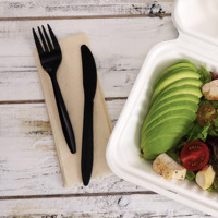 Kit de couverts en plastique de fécule de maïs compostable en gros cuillère biodégradable couteau fourchette pour les fêtes