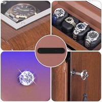 Boîte de remontage de montre automatique de luxe à 2 emplacements en noyer avec moteur ultra-silencieux à alimentation directe verrouillable à LED LCD personnalisé