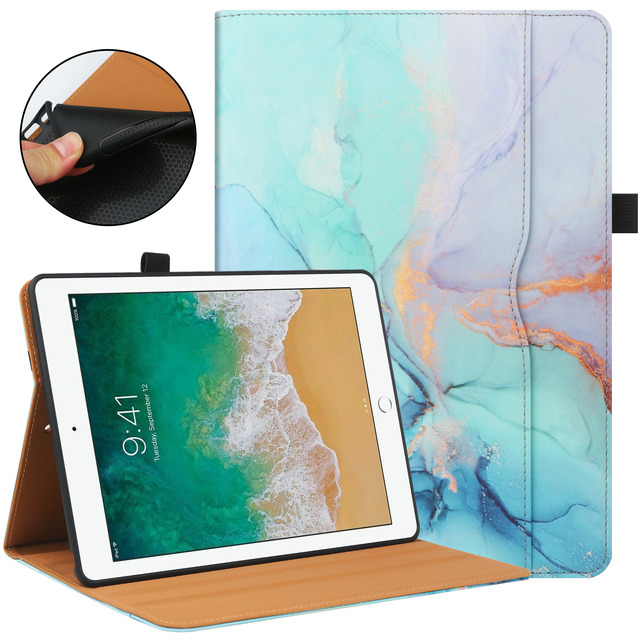 PU Leather Folio Multi-Angle Tablet Cover Case for iPad 9/8/7 Gen 10.2 Inch 2021/2020/2019 TPU