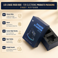 Kotak Hadiah Mewah Berbahan Karton Rigid dengan Tutup dan Alas, Embossing, Spot UV, Laminasi Matt & Busa EPE di Dalam, Kotak Kemasan Elektronik yang Dapat Didaur Ulang