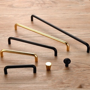 Handle <strong>Knob</strong> MLP12 Furniture Cabinet U Design Kitchen Euro Interior <strong>Door</strong> Black Handle - Product Image 1