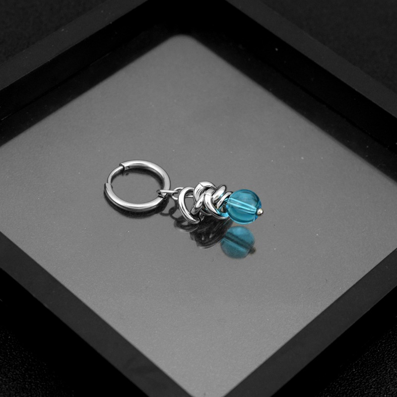 E008-Blue1 (One there are ear holes earring)