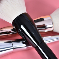 DailyQueen kuas Makeup gagang hitam, kuas Makeup kristal Label pribadi, gagang hitam Super besar, kuas bedak besar mewah, kualitas tinggi