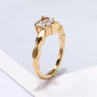 Commerce extérieur bijoux en gros niche design mode anneau circulaire à quatre griffes femmes coréennes amour ensemble zirconium