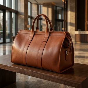 B S International Genuine Cow Leather Customizable Travel Duffel Bags Custom Branded Logo Zipper <b>Soft</b> Handle Vintage Lightweight - Product Image 1