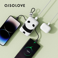 Banco de Energía Portátil Aisolove con Cable Integrado de 10000 mAh, Bancos de Energía de Alta Calidad para iPhone