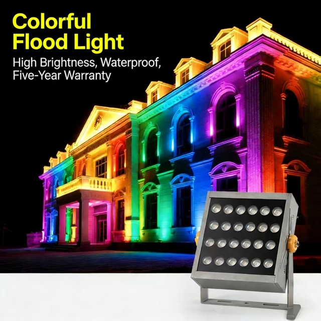 Outdoor Engineering IP66 Waterproof COB Floodlights High CRI 80 2-Year Warranty Lightweight for City Beautification Ambiance
