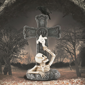 Decoración de Halloween 2024, Adornos de Resina de Estilo Nórdico para Jardín y Césped, Lápida, Cuervo, Calabaza, para la Víspera de Halloween - Product Image 5
