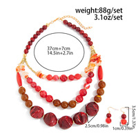 Collier personnalisé de style ethnique vintage plaqué or en plastique rond avec perles CCB, collier au design irrégulier en gravier coloré