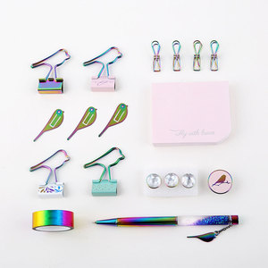 Ensemble cadeau personnalisé de papeterie <span class=keywords><strong>éco</strong></span>logique pour la rentrée fournitures scolaires ensemble de papeterie feuille rose coffret cadeau créatif - Product Image 3