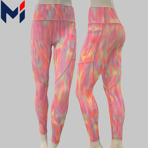 Logo personnalisé de haute qualité tie-dye poche latérale Fitness Leggings haute élasticité Leggings de yoga respectueux de la peau - Product Image 1