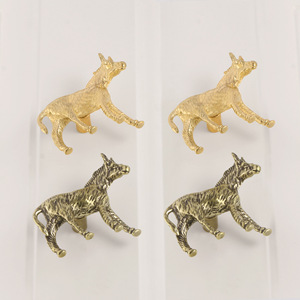 Tirador de latón macizo con forma de burro para puerta y armario, diseño de silueta animal, para sala de estar, dormitorio infantil, armario, gancho de pared de un solo orificio - Product Image 1