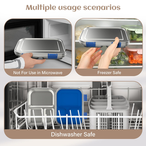 Reusable Leakproof Compartments Food Containers 304 Stainless Steel Bento <b>Lunch</b> <b>Box</b> for Kids School <b>Lunch</b> <b>Box</b> - Product Image 4