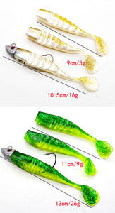 Leurres de pêche en <span class=keywords><strong>mer</strong></span> avec hameçon Swimbait 16G 26G, <span class=keywords><strong>leurre</strong></span> en Silicone, tête de Jigging, appât <span class=keywords><strong>souple</strong></span> noir, <span class=keywords><strong>Minnow</strong></span> pour la pêche au bar, au brochet - Product Image 4