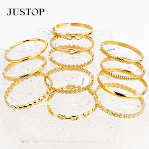 Bracelets OEM/OEM personnalisés, étanches, en acier inoxydable, plaqués or, bijoux fantaisie hypoallergéniques, bracelets pour femmes, style indien. - Product Image 2