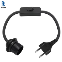 Cordon d'alimentation électrique pour lampe E27 avec prise VDE Kema Keur, conducteur en cuivre, prise UE, blanc/noir, pour modèles Himalayan 303 304