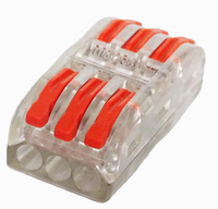 Connecteur rapide à ressort série PCT-2 avec poignées orange et coque transparente, bornier 2-5 broches 32A 250V 0,08-4mm²