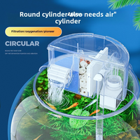 Filtre d'aquarium à séparation sec-humide avec anneaux bio-céramiques, purificateur d'eau 3 en 1 avec cascade et aération pour aquarium rond 4W