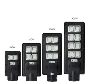 Farola Led Solar integrada al aire libre, lámpara Smd de alto brillo, resistente al agua Ip65, 100w, 200w, 300w, 400w, todo en uno