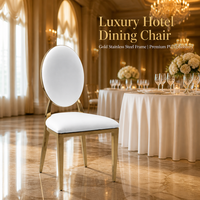 Chaise de banquet pliable et empilable de luxe en acier inoxydable doré pour événements extérieurs, fêtes et mariages