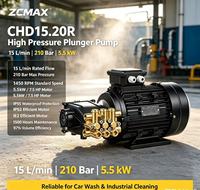 Bomba de 5.5KW con cabezal de cobre, eje hueco, accionamiento directo, alta presión, émbolo de latón forjado y cerámica, unidad de bomba para máquina de lavado de coches comercial